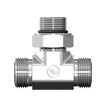 World Wide Fittings Male Flat Face O-Ring to Male Flat Face O-Ring to Male O-Ring Boss Adjustable Branch Tee 4715X08X08X06